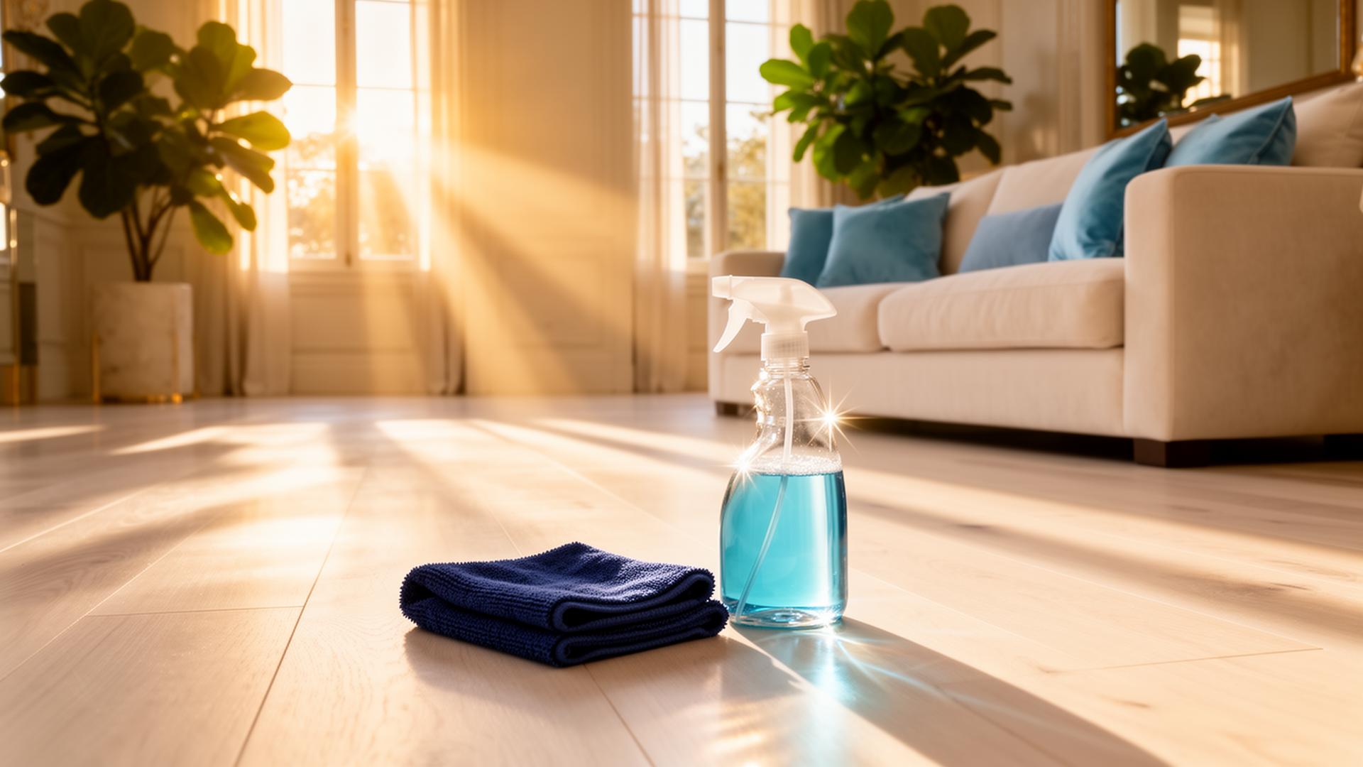 Bright, freshly cleaned living room bathed in sunlight